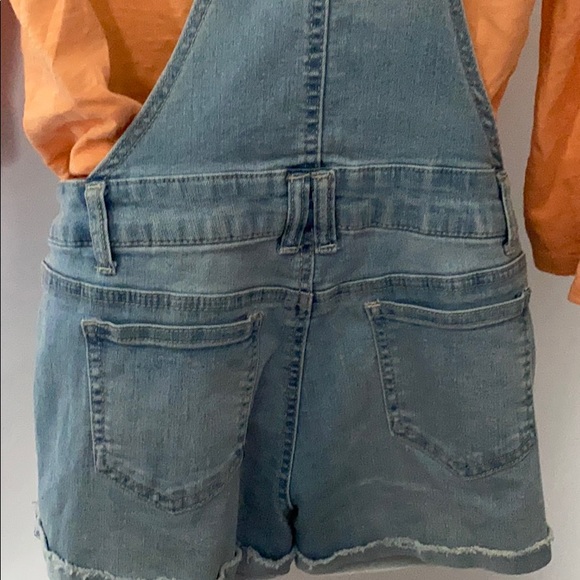 Vintage Denim Jean Overall Shorts Shortalls - Picture 7 of 9
